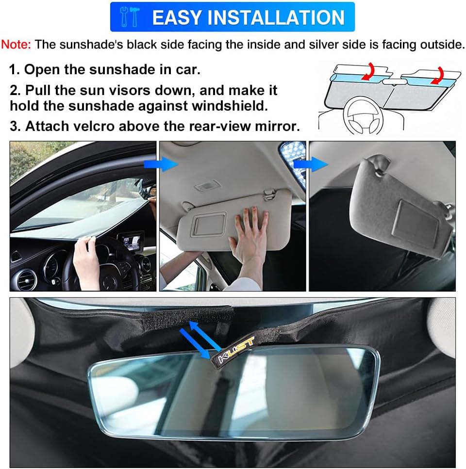 KUST Windshield Sun Shade for Mercedes-Benz EQS Accessories 2022-2024 2025 Sunshade Window Sun Visor Protector Foldable Blocks UV Rays Keep Your Car Cooler