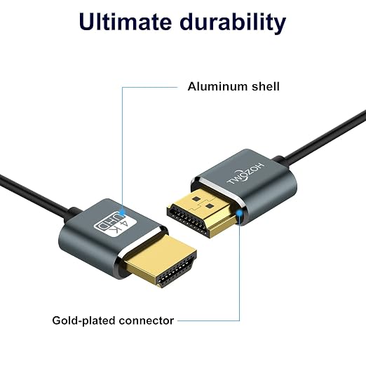 Twozoh Flexible & Slim Long HDMI Cable 15FT 3 Pack, Ultra Thin HDMI Cord