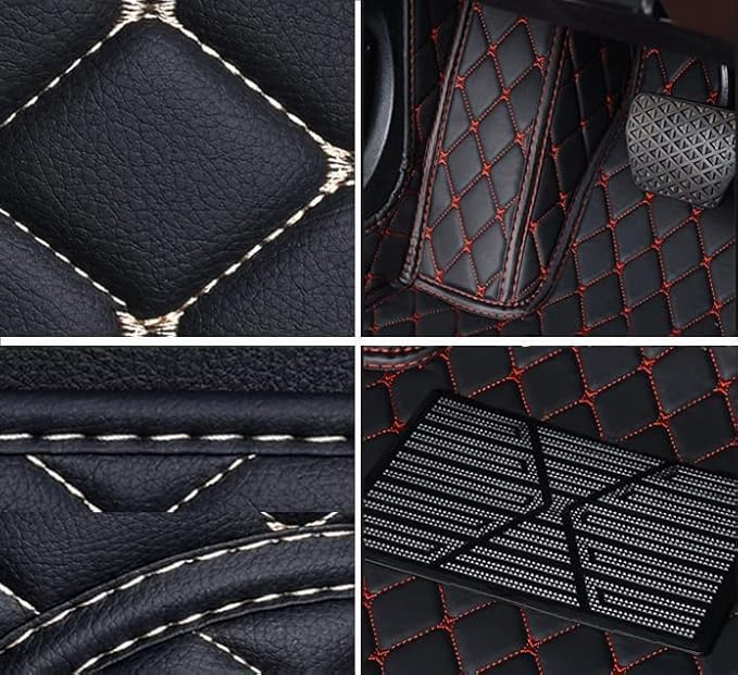 Car Floor Mats for 99% Cars, Trucks and SUVs Full Coverage Pads Protection Non-Slip Leather Floor Liners (Full Black)