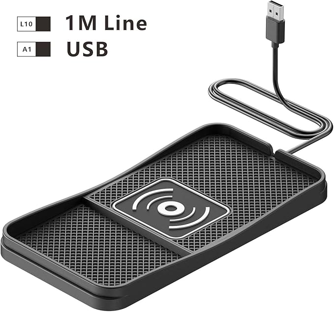 Car Wireless Charger Pad for Chevrolet Prizm 2000-2002, Fast Car Wireless Charging Pad for Car Center Console, Non Slip Charging Mat,1M-USB