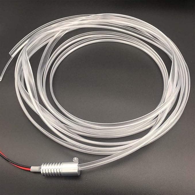 2mm 5meters Car Home LED Ambient Plastic Optic Fiber Light Source Kit Tool Free (110-220V Adapter,Red)