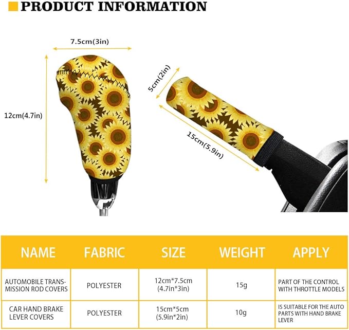 FKELYI Floral Hummingbird Car Seat Covers Full Set - Steering Wheel, Gear Shift, Handbrake, Headrest Covers & Cup Coasters
