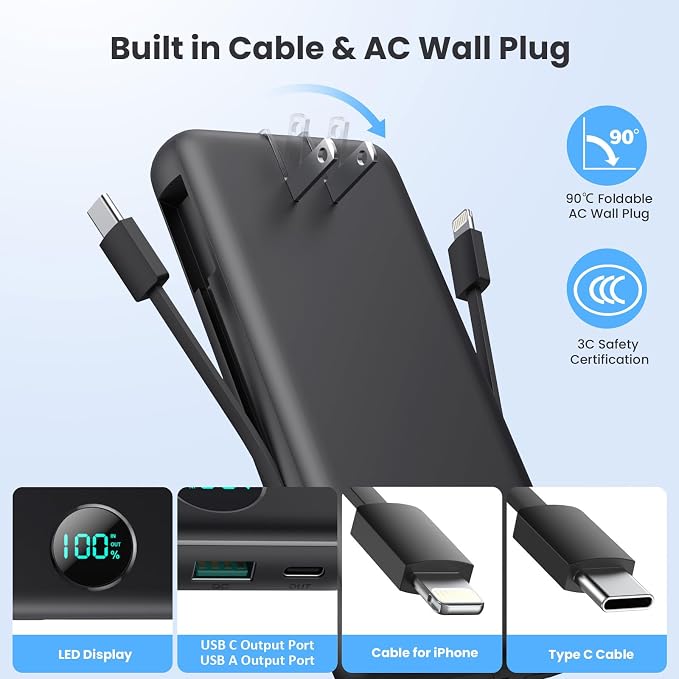 Portable Charger 33800mAh USB C Power Bank