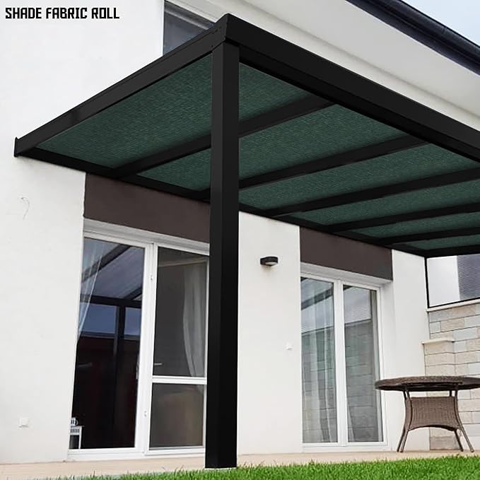 TANG Sun Shade Fabric Roll 8'x33' Shade Cloth for Garden Dark Green HDPE Mesh Shading Pergola Cover Replacement Canopy, 95% Blockage Sunshades for Outdoor Patio Backyard Plant