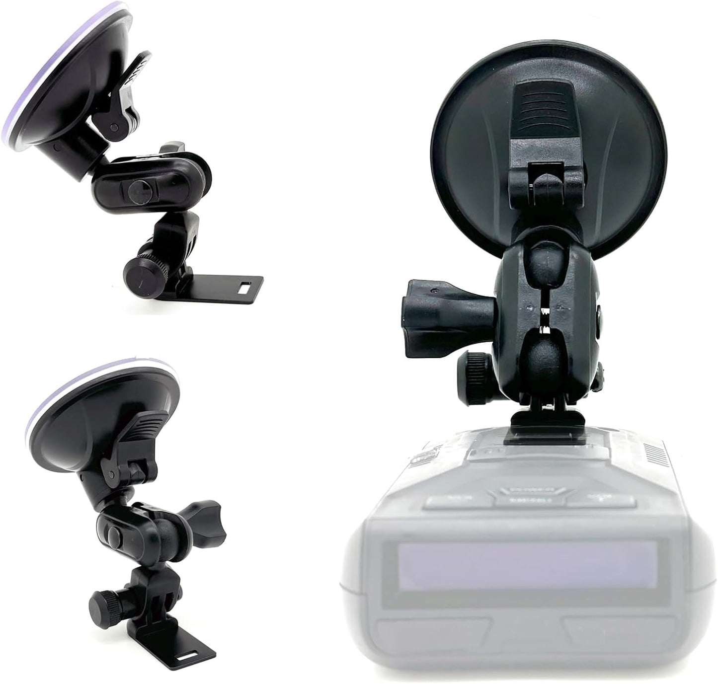 Ehnanced Dual Ball Joint Adjust Suction Cup Bracket Compatible for UNIDEN R1 R2 R3 R4 R7 R8 R9 DFR3 DFR6 DFR7 DFR8 DFR9 Radar Detector