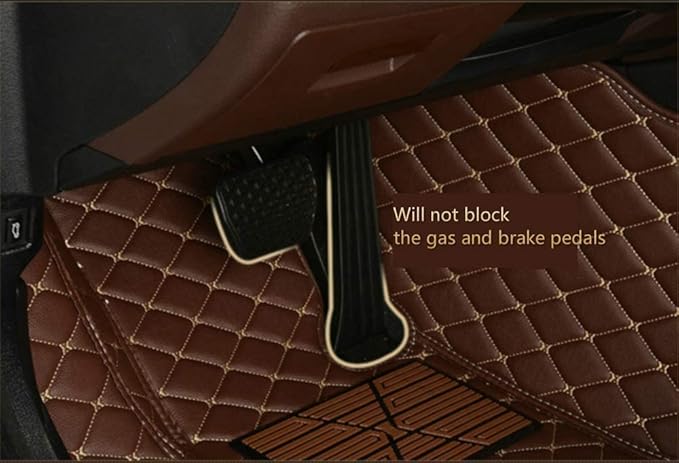Custom Car Floor Mats for 96% Sedan SUV Sports Car Protection Full Coverage Pads Anti-Slip Leather Floor Lining All Weather Car Floor Mats (Dark Brown)