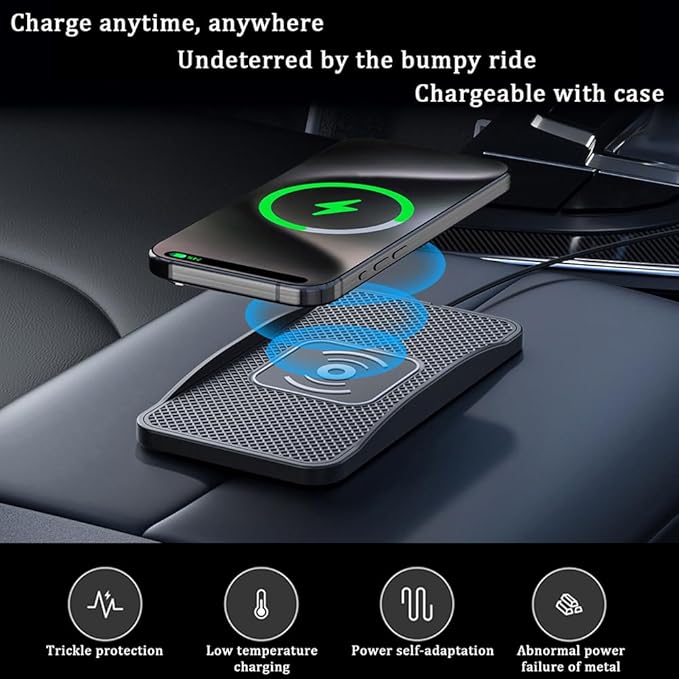 Wireless Car Charger Pad for Mazda CX-50 2023-2026, Type-C/USB 20W Car Wireless Charger Non-Slip Phone Charging Pad Car Accessories,B 30cm Cable USB Plug