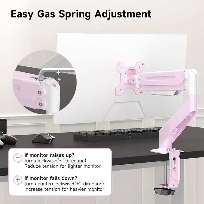 Suptek Monitor Mount Gas Spring Monitor Arm Desk Mount Fully Adjustable Fits
