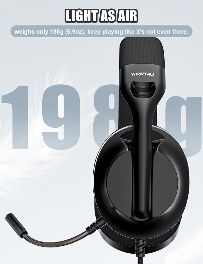 S30 Gaming Headset with Microphone, 198g Lightweight Design, Wired Gaming