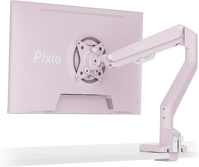 Pixio PS1S Wave Pink Single Monitor Arm Stand Desk Mount