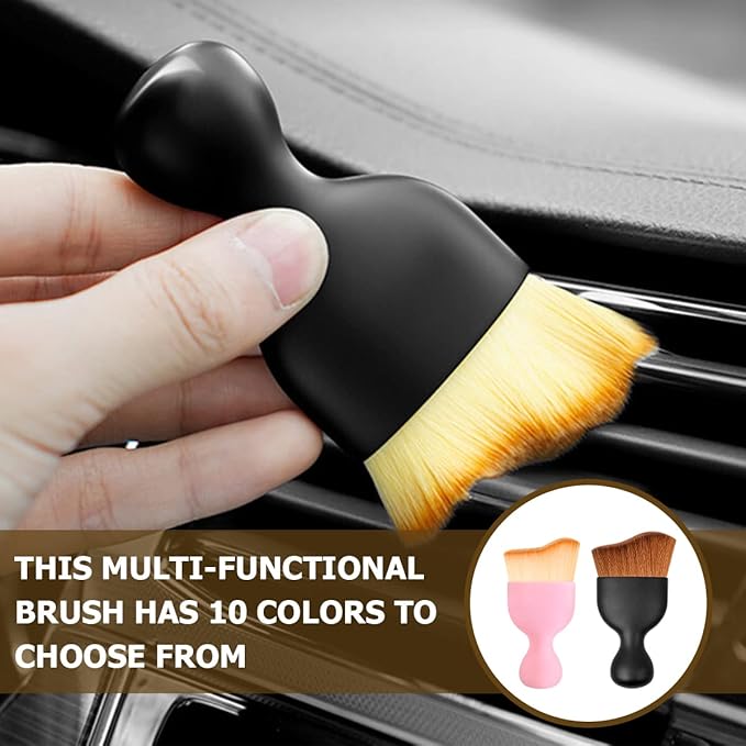 Blilo Car Interior Detailing Brush, Auto Soft Hair Cleaning Brushes, Scratch Free Curved Dirt Dust Collectors, Removal Tool for Vehicle Dashboard Air Conditioner Vents Leather (Grey/1PCS)