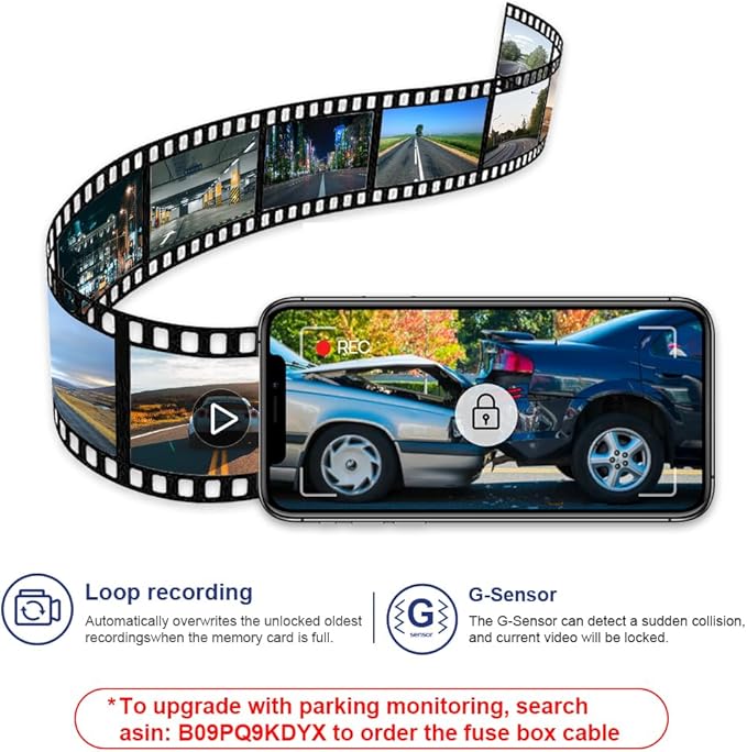 Fitcamx 2K Dual Dash Cam Suitable for Volvo S90 V90 2017-2021 & XC60 2018-2021 T5 T6 (Model A), OEM Look, Front 1440P+ Rear 1080P HD Video, WiFi & APP, Loop Recording, G-Sensor, Easy to Use, 64GB Card