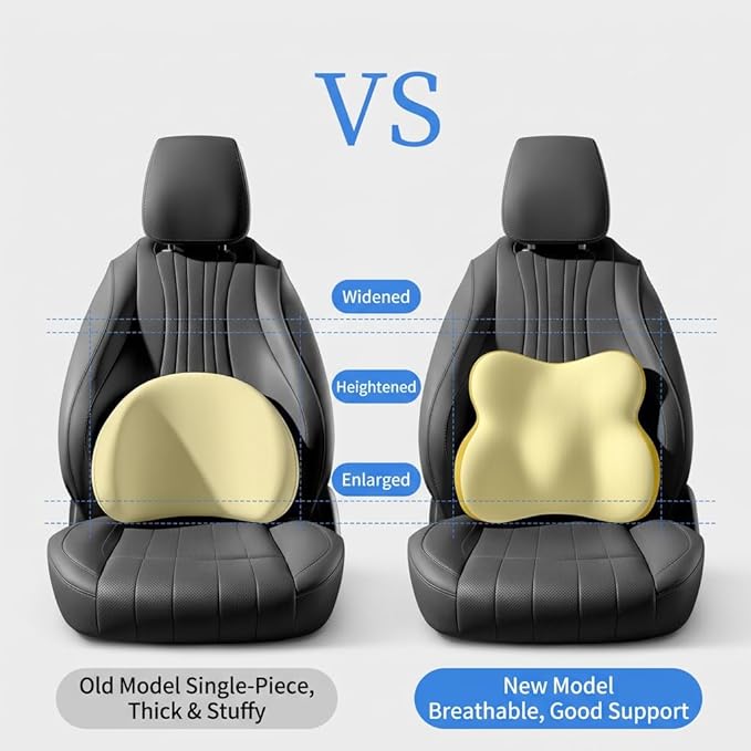 Car Headrest Pillow & Lumbar for Audi A4 2005 2006 2007 2008 2009 2010, Car Seat Neck Pillow Back Support, Breathable All-Season Automotive Seat Cushions, 2PCS,C Dual Gray