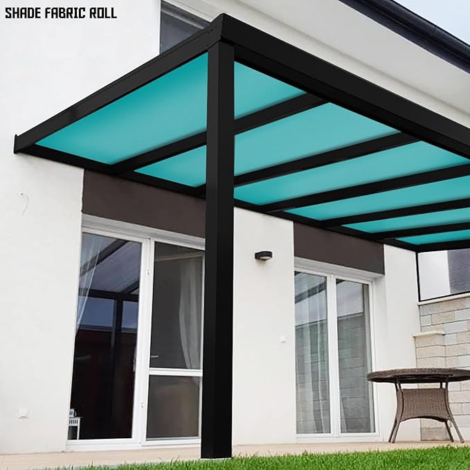 TANG Sun Shade Fabric Roll 8'x55' Shade Cloth for Garden Turquoise Green HDPE Mesh Shading Pergola Cover Replacement Canopy, 95% Blockage Sunshades for Outdoor Patio Backyard Plant