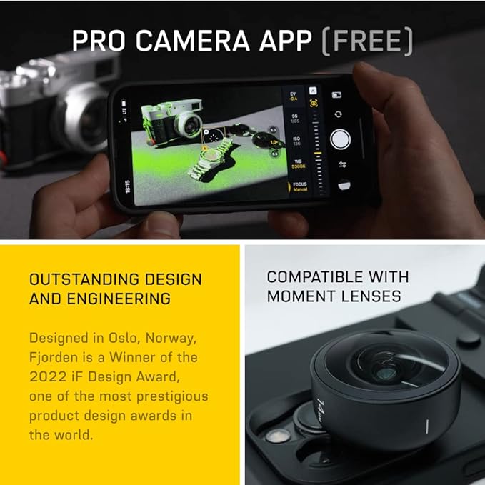 FJORDEN Pro Bundle for iPhone 12 Pro Max - Includes Fjorden Camera Grip, MagSafe iPhone Case, Wrist Strap & Carry Case - Shoot Like A Pro with Your iPhone