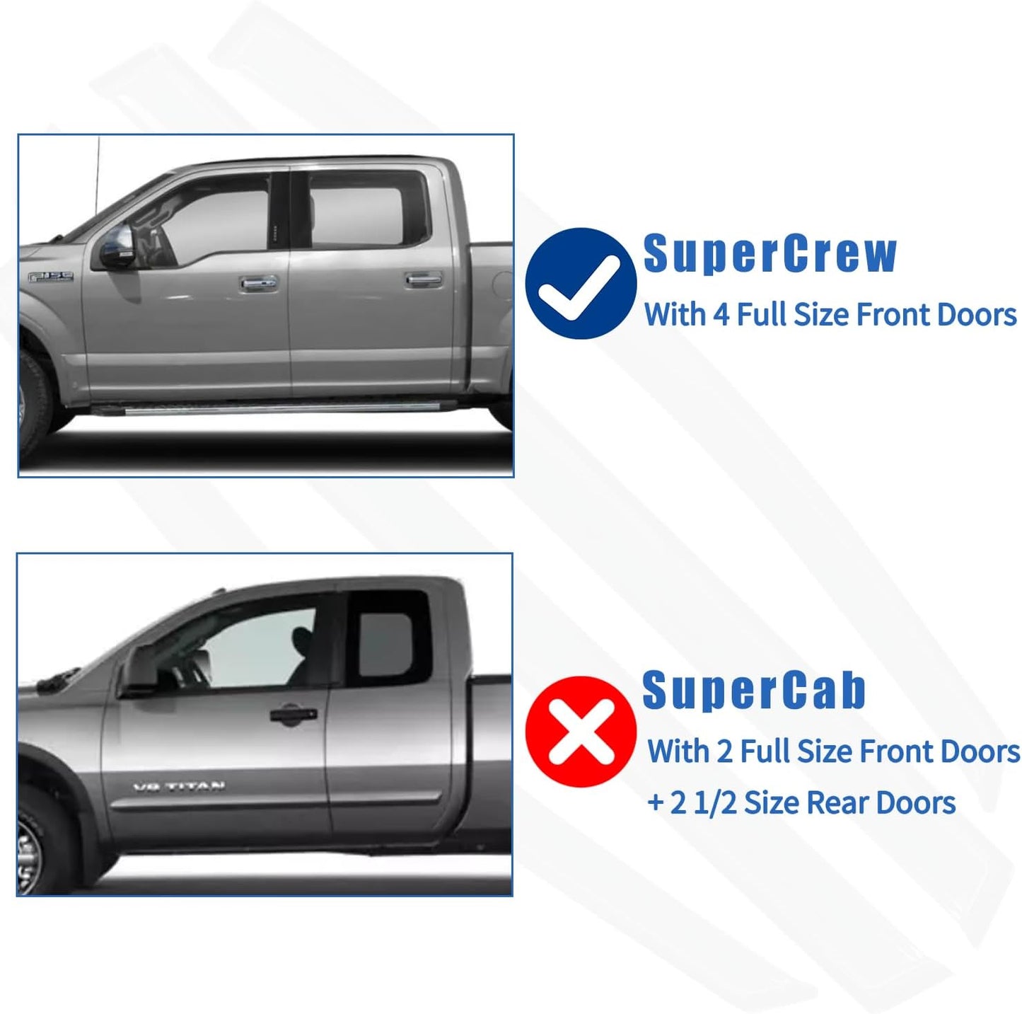 Window Visors Rain Guards Shield Fit for 2004 2005 2006 2007 2008 F150 SuperCrew, Outside Mount Vent Visors Shades, Smoke Tinted Side Window Wind Deflectors Fit for 2006-2008 Lincoln Mark LT