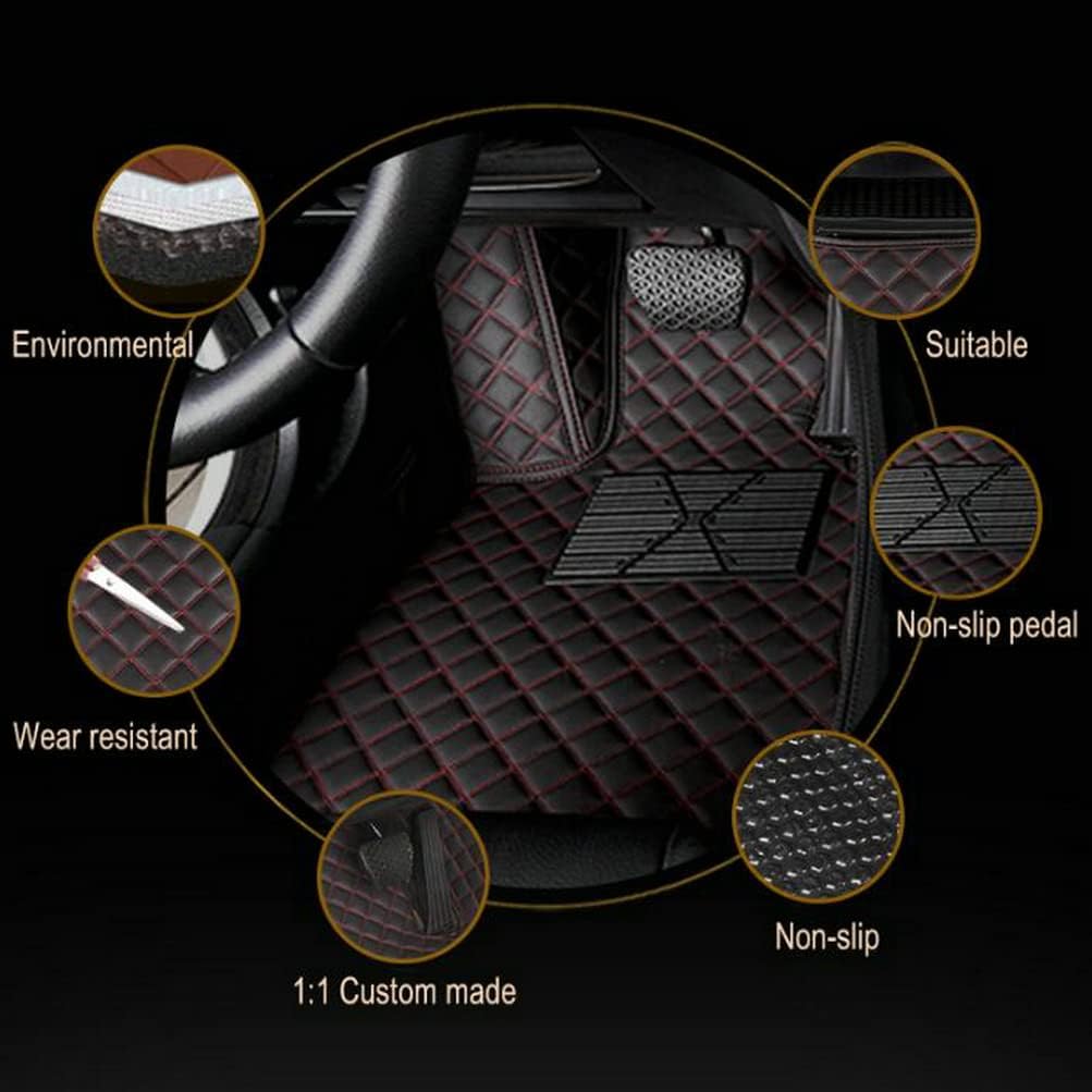 TAHALICustom Colors Car Floor Mats Black Pink for 99.9% Sedan SUV Sports， All-Weather Liners Car Floor mat，Luxury Leather Automotive Floor Mats (Pink Black,3D Floor Mats)