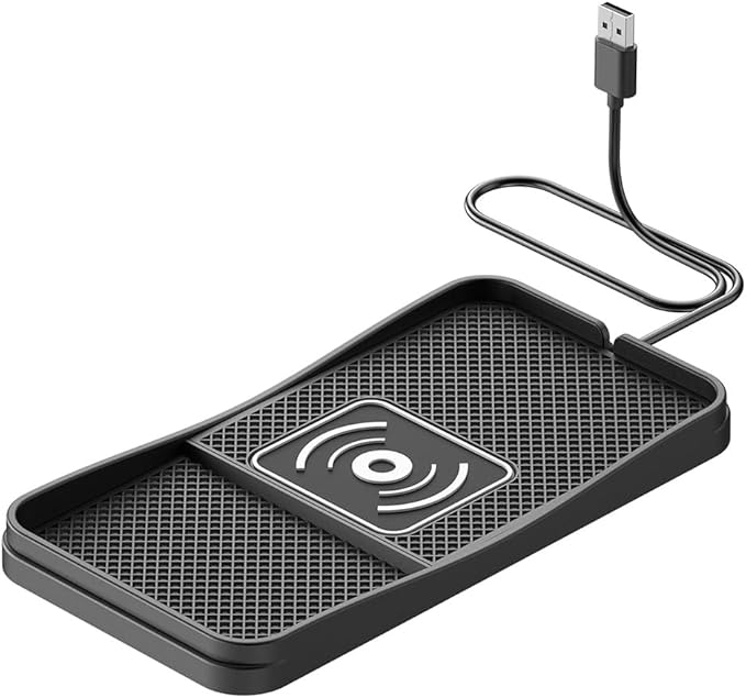 Car Wireless Charger Pad for Dodge Durango 2000-2009 2011-2026, Type-C/USB 20W Fast Wireless Car Charger Pad Non-Slip Cordless Charging Mat,B-30cm Cable USB Plug