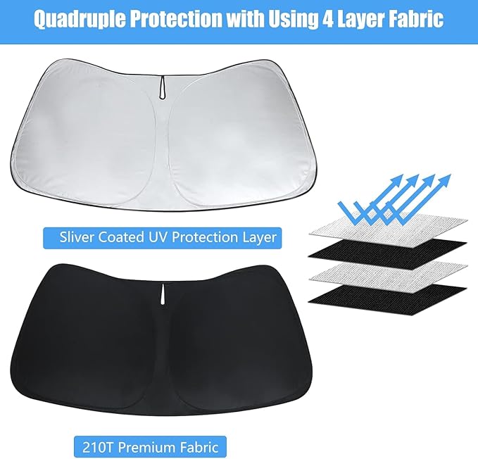 Custom Fit Windshield Sun Shade for 2021-2025 2026 Kia Sorento SUV Accessories, Foldable Front Window Sunshade, Sun Visor Block Out UV Rays & Heat, Keep Car Cool