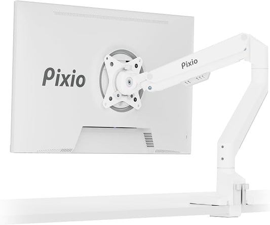 Pixio PS1S Wave White Single Monitor Arm Stand Desk Mount