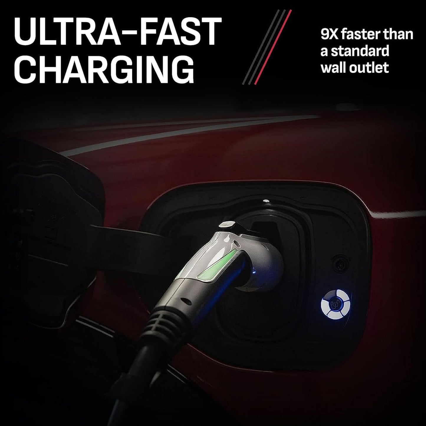 Schumacher Electric 240V / 40A Level 2 EV Wall Charger - NEMA 14-50 Plug - with Universal SAE-J1772 Connector - Wi-Fi & Bluetooth Enabled - Weather-Resistant for Indoor or Outdoor Use - SEV1600P1450