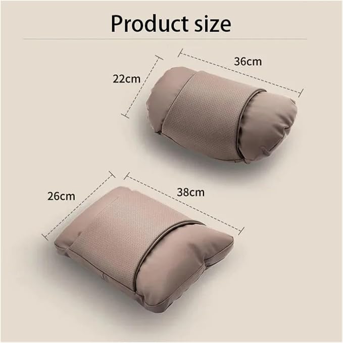 1/2PCS PU Leather Car Neck Pillow & Lumbar Support Cushion, Breathable Universal Seat Headrest Waist Pad, Soft Support Cushion for Daily Driving and Travel(A Style backrest)