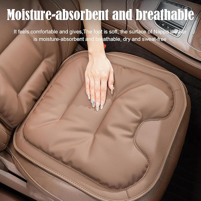 Car Seat Cushion, 2025 New Skin-Friendly Leather Seat Cushions, Skin-Friendly Leather Seat Cushions, Front Bottom and Rear Seat Cushions for Auto Office (Orange 1set)