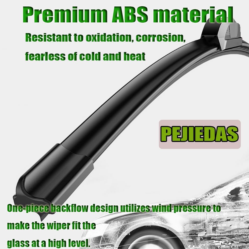 3 Wiper Blades, Front Wiper + Rear Wiper Blades for Toyota RAV4 2006-2012/Saturn xA 2004-2006 (24 inch + 17 inch + 12 inch) OE Original Style