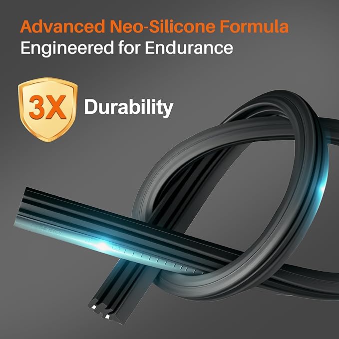 DOG TAIL Water Repellent Silicone Wiper Blades 20" 18" Set with Multiple Adapters and 2 Refills, Automotive Replacement Front Windshield Wiper Blades for My Car with Water Repellency Formula DropClear