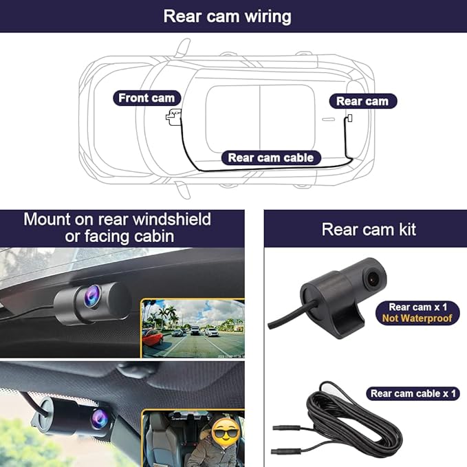 Fitcamx Front 2K+Rear 1080P Dash Cam Adapts for Lexus NX 2022-2026 & NX Hybrid 350 250 350h 450h, OEM Look, 2 Channel HD Video, WiFi & APP, Loop Recording, Collision Sensor, Easy to Use, 64GB Card