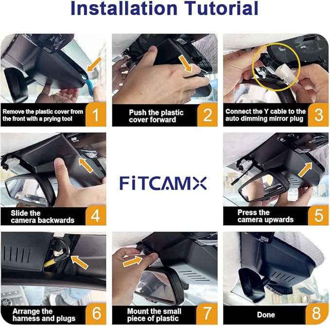 Fitcamx Dual 2160P+Rear 1080P Dash Cam Adapts for Genesis G70 2019-2026 (Part No#G9000), Integrated OEM Look, Dual HD Video, WiFi & APP, Loop Recording, Gravity Sensor, Easy to Use, 128GB Card