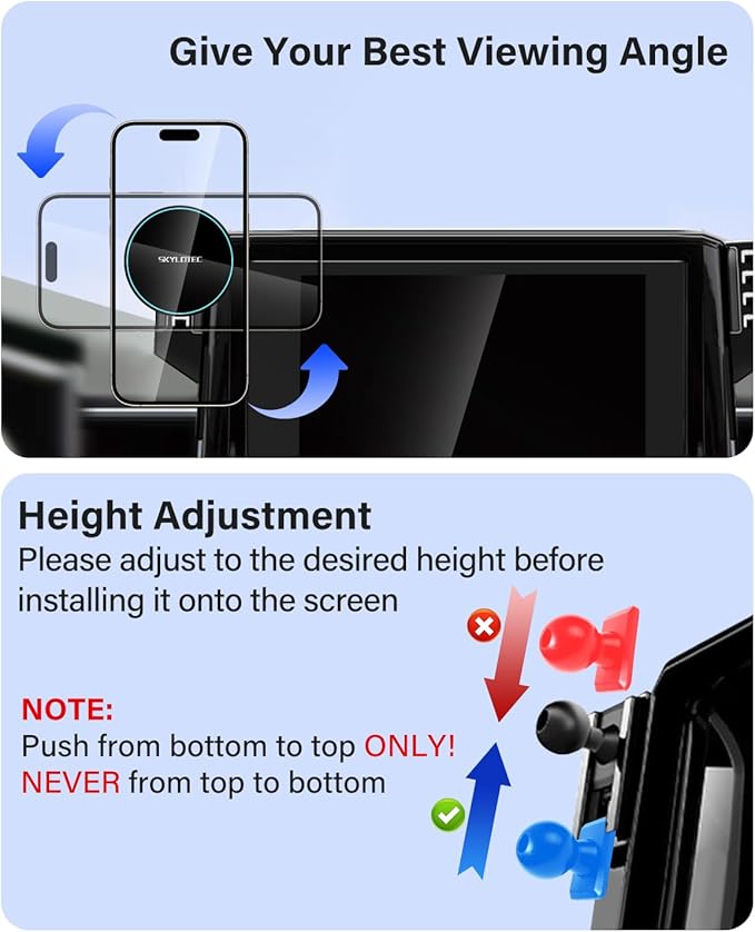 Phone Holder for Chevrolet Chevy Malibu 2016-2025/Equinox 2018-2024 Accessories 8-inch Screen Fixed Clip, Car Magnetic Phone Mount for MagSafe, Magnets 15W Fast Wireless Charger Cell Phone Base