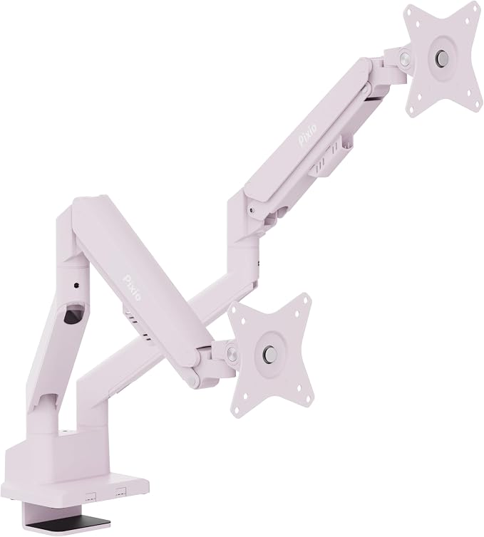 Pixio PS1D Wave Pink Dual Monitor Arm Stand Desk Mount