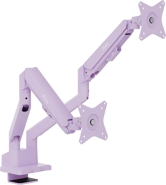 Pixio PS1D Wave Purple Dual Monitor Arm Stand Desk Mount