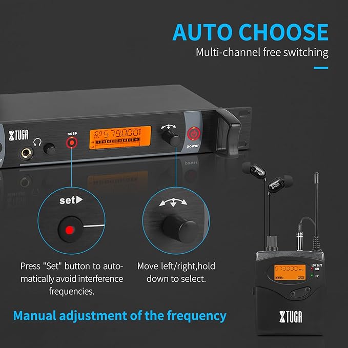 XTUGA RW2080 Wireless in Ear Monitor System 8 Bodypacks UHF IEM System