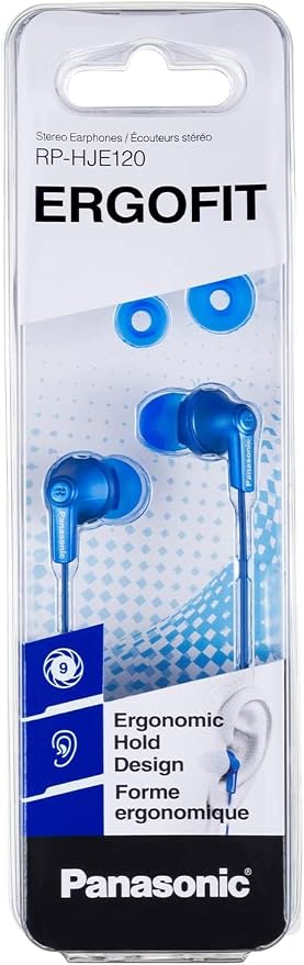 Panasonic ErgoFit Wired Earbuds, 3.5mm Jack in-Ear Headphones