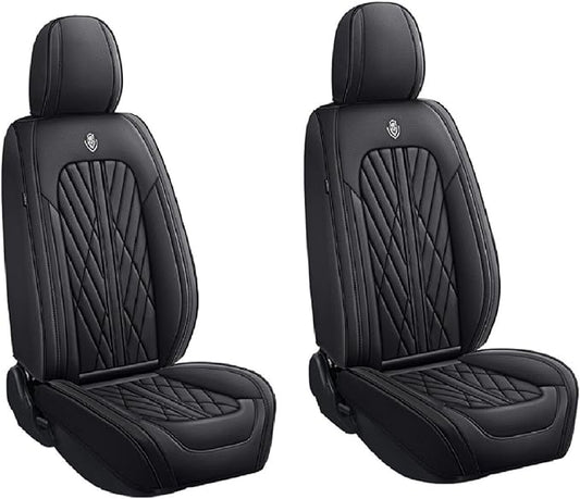 Premium Nappa Leatherette Car Seat Cover Set Custom Fit for Honda CR-V CRV 2000-2023 2024 2025 2026 Water-Proof Breathable Faux Leather Seat Cushion Protectors (Front 2 Seats,Black)