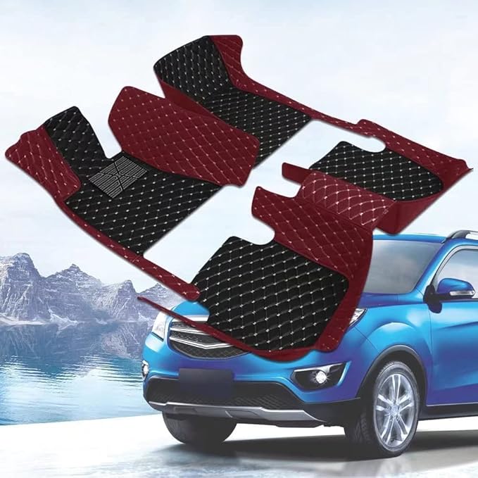 Custom Car Floor Mats for 96% Sedan SUV Sports Car Protection Full Coverage Pads Anti-Slip Leather Floor Lining All Weather Car Floor Mats (Blue)
