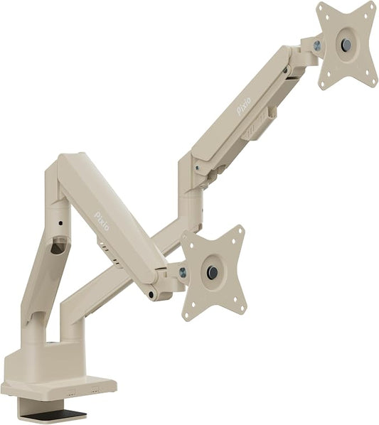 Pixio PS1D Wave Beige Dual Monitor Arm Stand Desk Mount