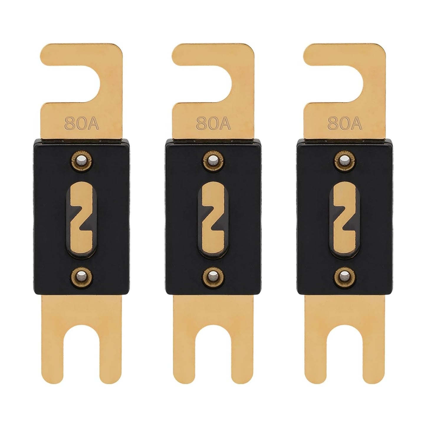 80A ANL Fuse 80 Amp Inline Blade Fuses 32V for Car Audio Inverter Automotive Stereo (Pack of 3 pcs)
