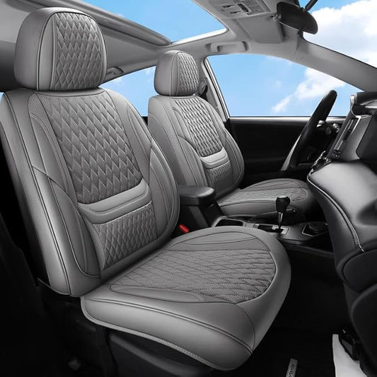 Car Seat Covers Full Set Custom Fit for Buick Regal 2009-2020 - Premium Faux Leather with Lumbar Support | Breathable, Waterproof, Anti-Slip, Durable (Gray,Full Set)