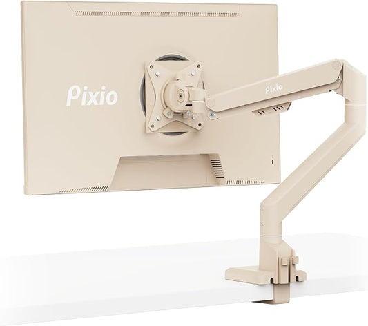 Pixio PS1S Wave Beige Single Monitor Arm Stand Desk Mount
