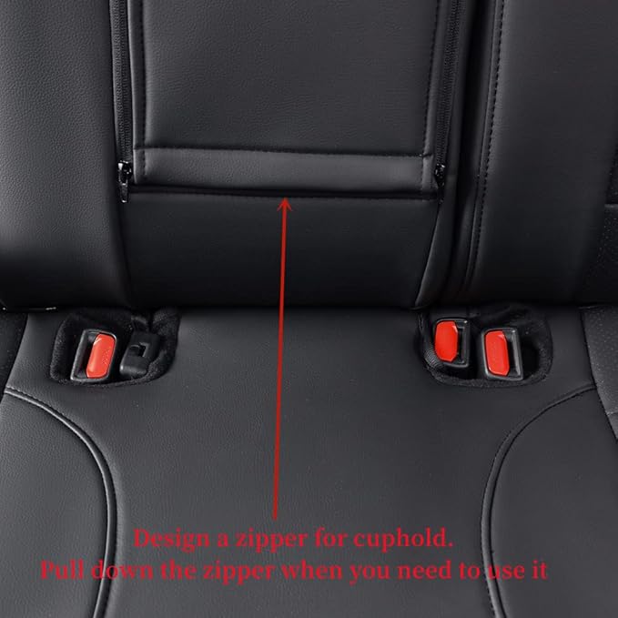 coverdream Forester Seat Covers Custom Fit for 2025 2026 Subaru Forester Base,Limited,Premium,Sport,Touring,Full Coverage,Airbag Compatible,Waterproof Leather Seat Protector(Full Set,Black/Red)