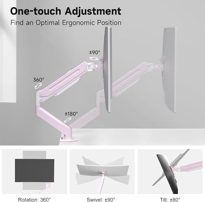 Suptek Monitor Mount Gas Spring Monitor Arm Desk Mount Fully Adjustable Fits