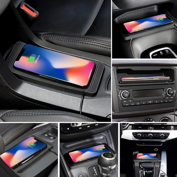 Wireless Charging Pad for Car for Land Range Rover Evoque II (L551) 5Door 2019-2023-pr, 15W Fast Wireless Charger Mat Non-Slip Silicone Car Center Console Phone Charging Pad,A/15W-Type-c