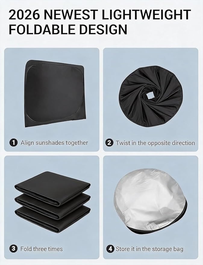 Proadsy Windshield Sun Shade for Genesis G80 2021-2026 Foldable Front Sunshade Protector Sun Visor Blocks UV Rays Keep Car Cooler Accessories