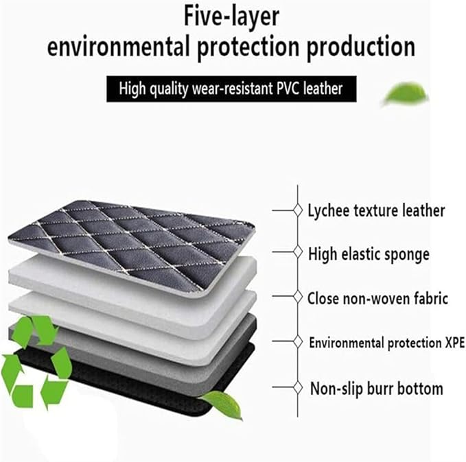 Custom Car Mats All Weather Fit Automotive Floor Mats PU Leather Protector Mat for Most Sedan, SUV, Truck Floor Mats (Black Yellow)