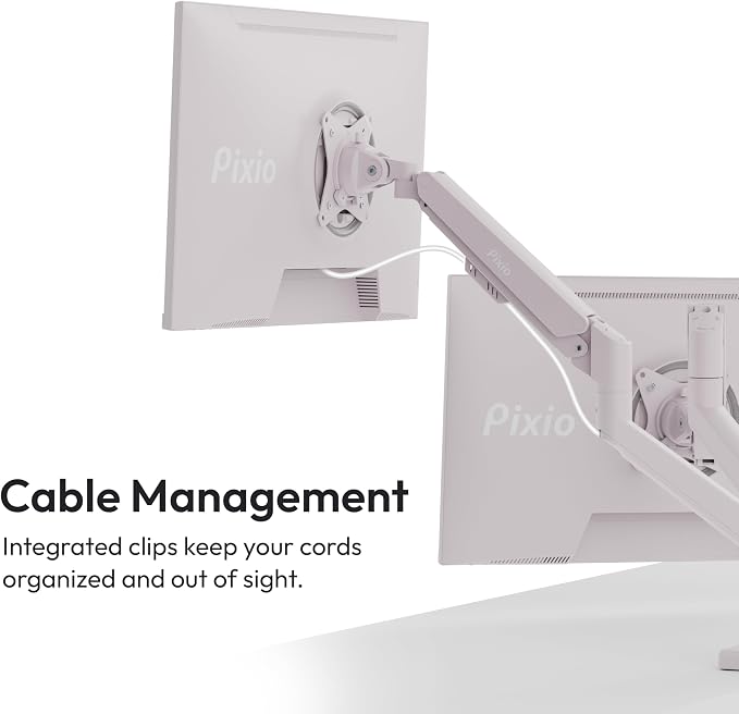 Pixio PS1D Wave Pink Dual Monitor Arm Stand Desk Mount