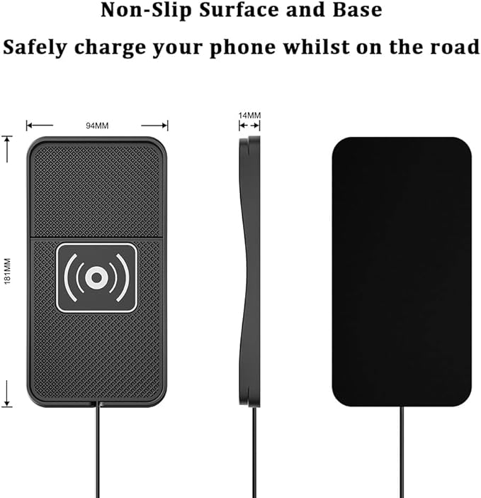 Car Wireless Charger Pad for Ford Bronco Flex Freestyle/Mustang Mach-E 2005-2025, Type-C/USB 20W Fast Wireless Car Charger Pad Non-Slip Cordless Charging Mat,B-30cm Cable USB Plug