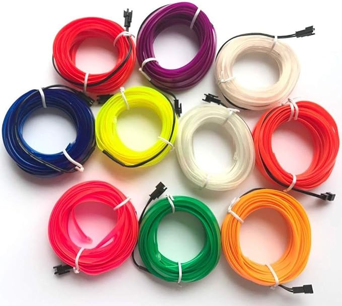 ABALDI El Wire Car Light Electroluminescence Light Glowing Neon String Lights for Car Door/Console/Seat/Dash Board Decoration(5m/16ft,Green)